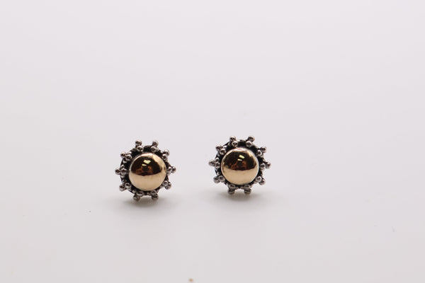 Sterling Silver gold sun stud earrings