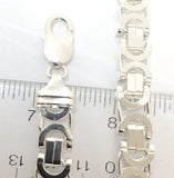 24" Italian Sterling Silver Flat Byzantine Chain. Weighs 123.50 grams. Italy 925
