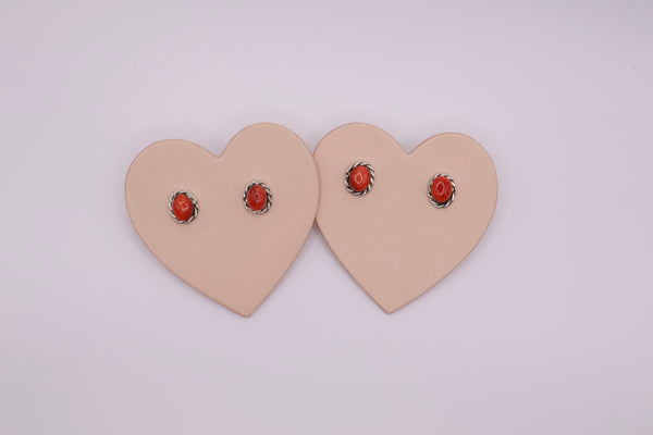 Red Coral Rope Studs