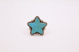 Sterling Silver & Turquoise Adjustable Star Ring