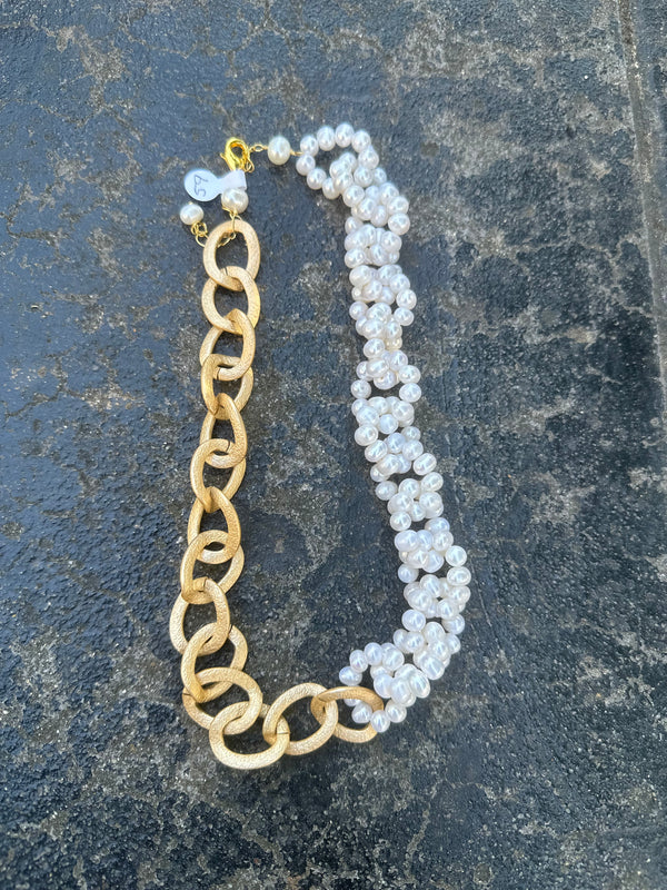Freshwater Pearl Link Necklace