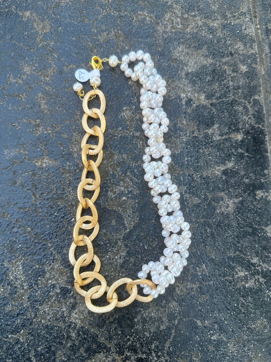 Freshwater Pearl Link Necklace