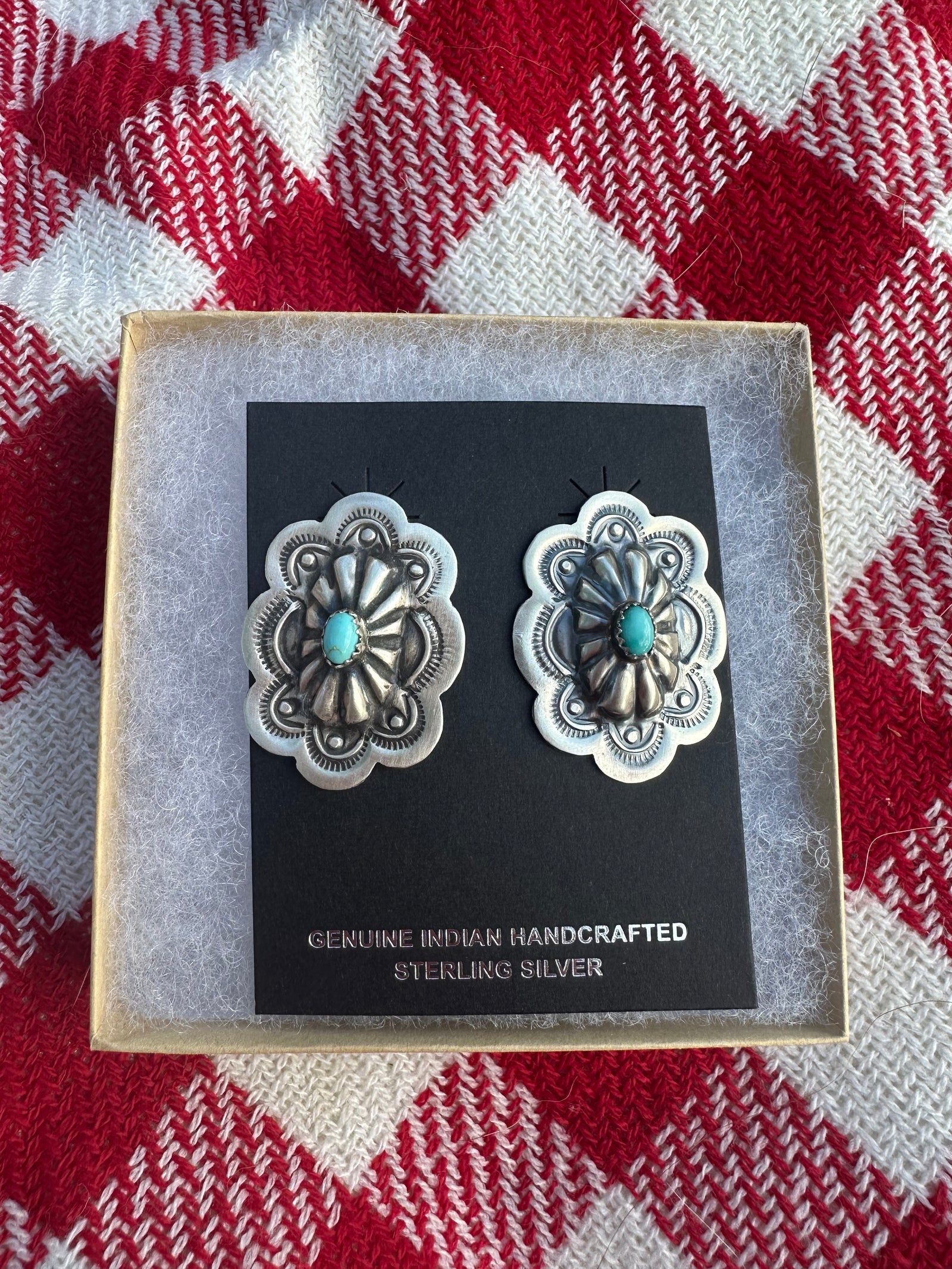 Concho Earrings with Turquoise