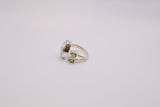 Sterling Silver Pearl & Peridot Ring, Size 7.5