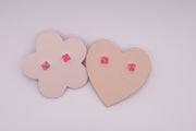 Pink Opal Square Studs
