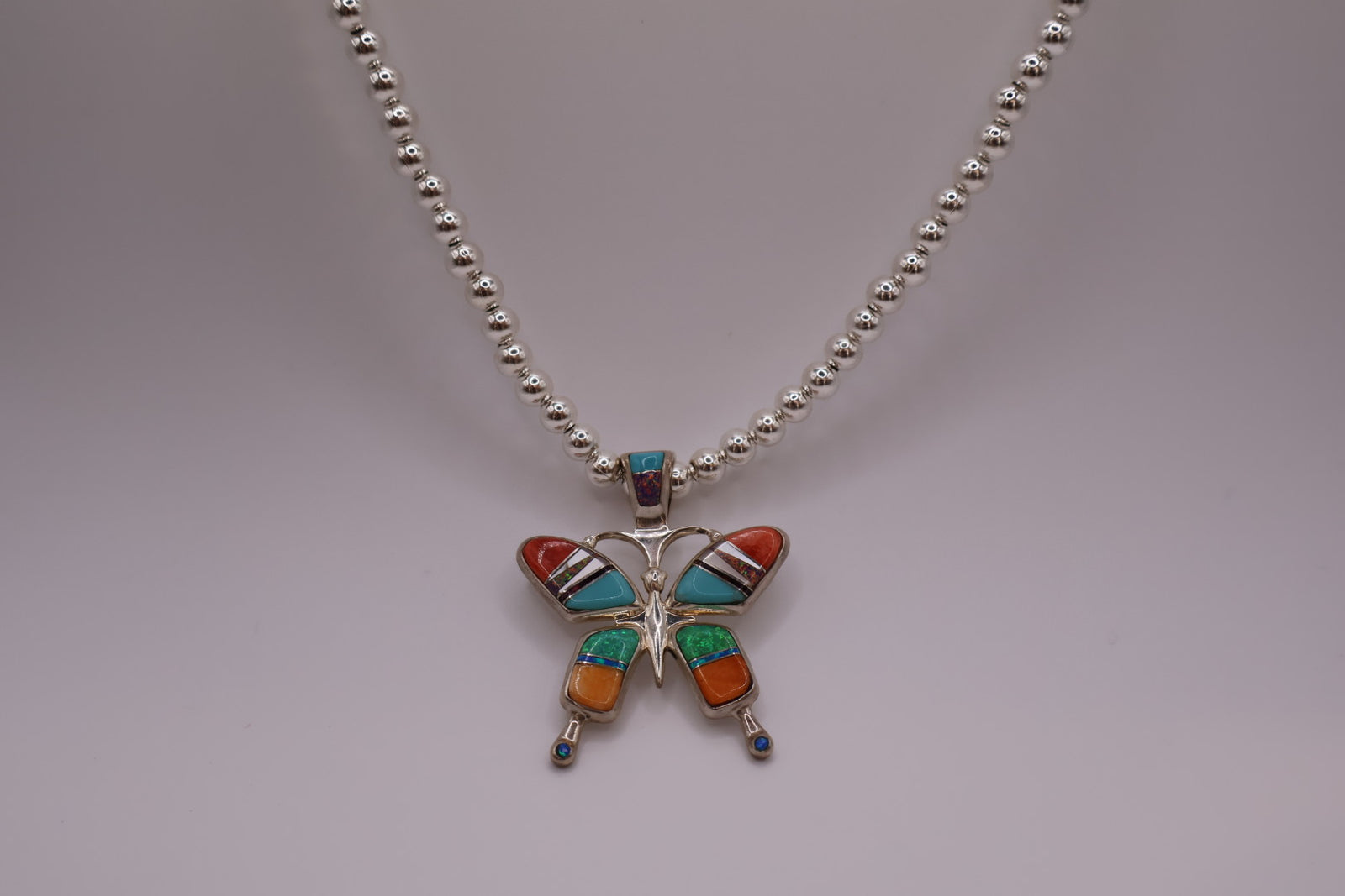 Inlaid Butterfly Pendant