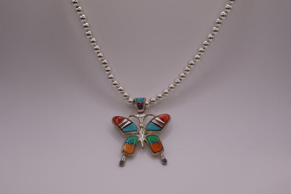 Inlaid Butterfly Pendant