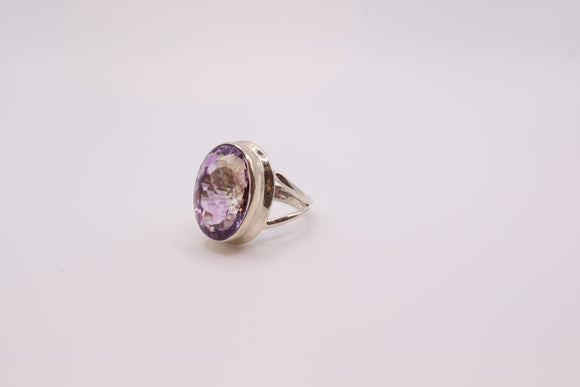 Sterling Silver & Amethyst Ring, Size 6