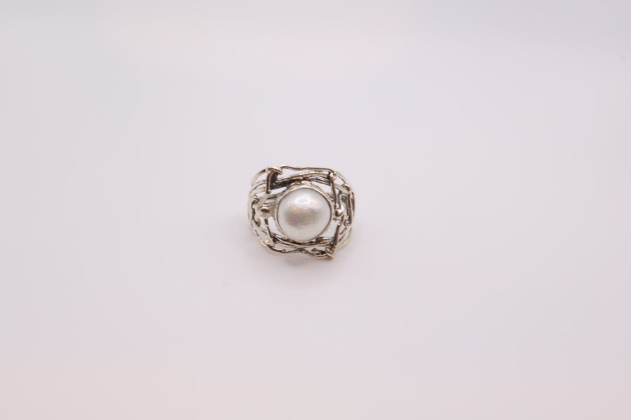 Sterling Silver & Pearl Ring