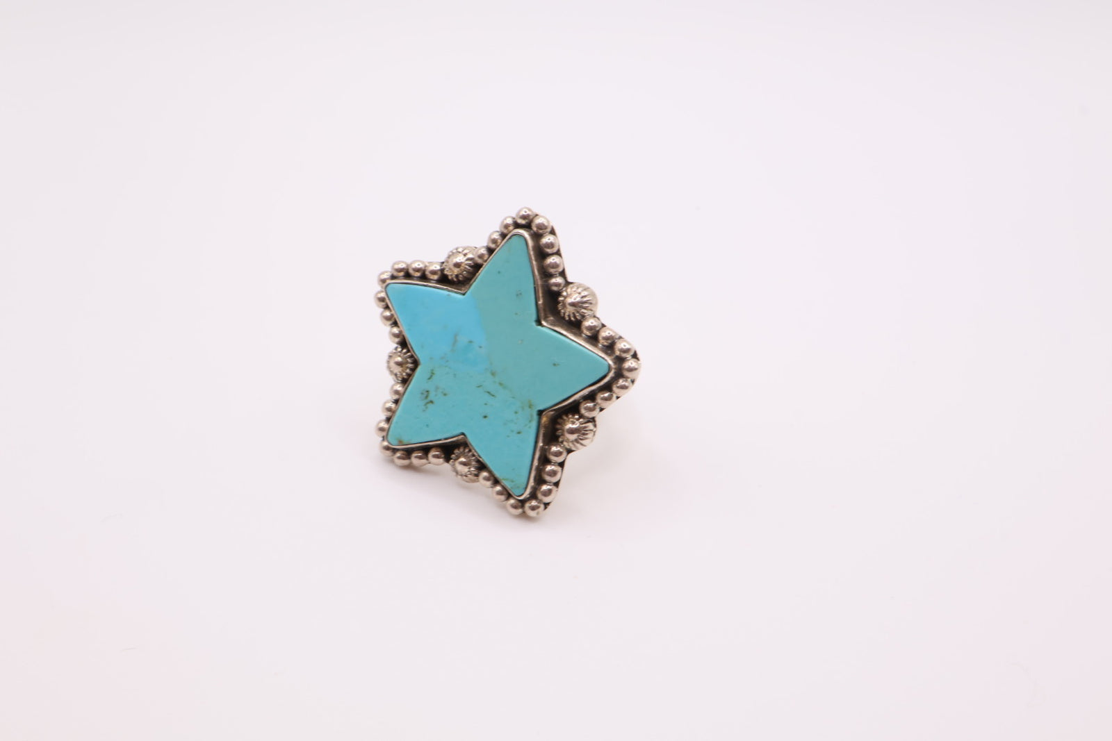 Sterling Silver & Turquoise Adjustable Star Ring