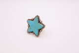 Sterling Silver & Turquoise Adjustable Star Ring