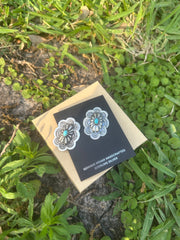 Concho Earrings with Turquoise