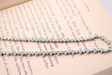 Turquoise & Gold-Plated Teardrop Tennis Necklace