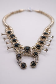 Mini Onyx Squash Blossom Necklace