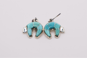 Turquoise inlaid bear Earrings
