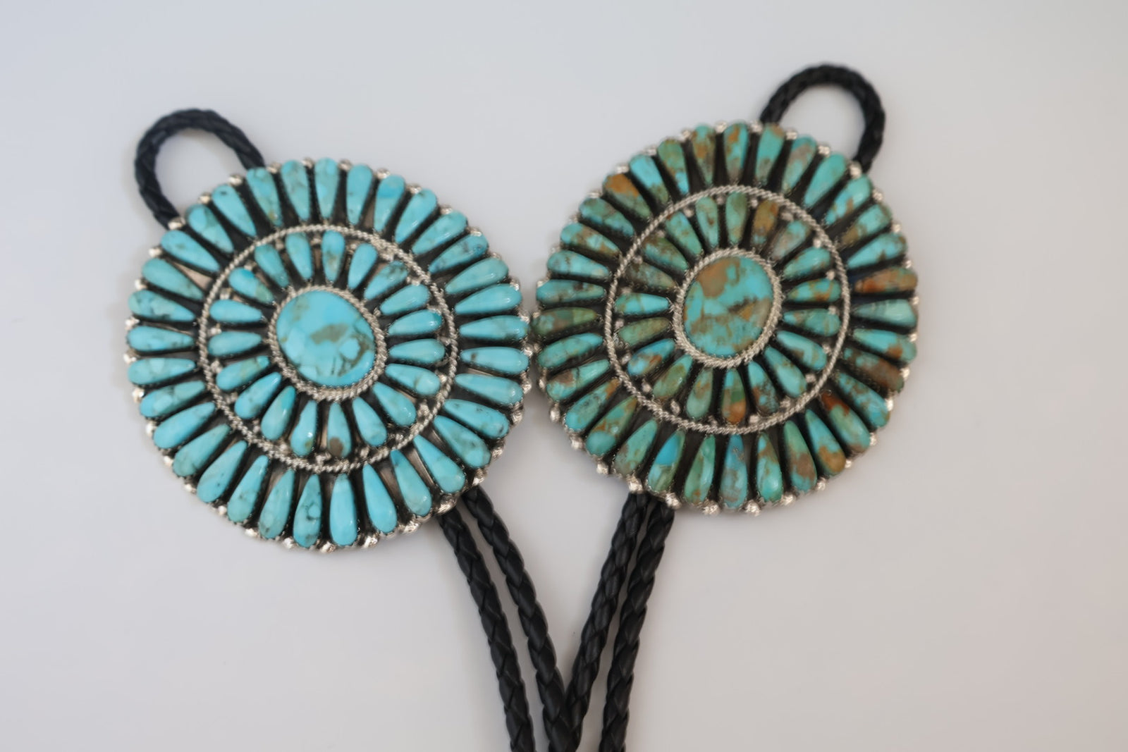 Sterling Silver & Turquoise Zuni Petit Point Bolo