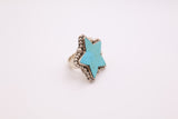 Sterling Silver & Turquoise Adjustable Star Ring