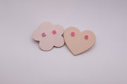 Pink Opal Square Studs