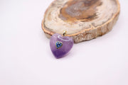 natural amethyst heart-shaped gemstone pendant