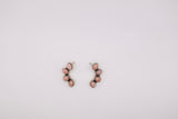 Sterling Silver Pink opal fan Earrings