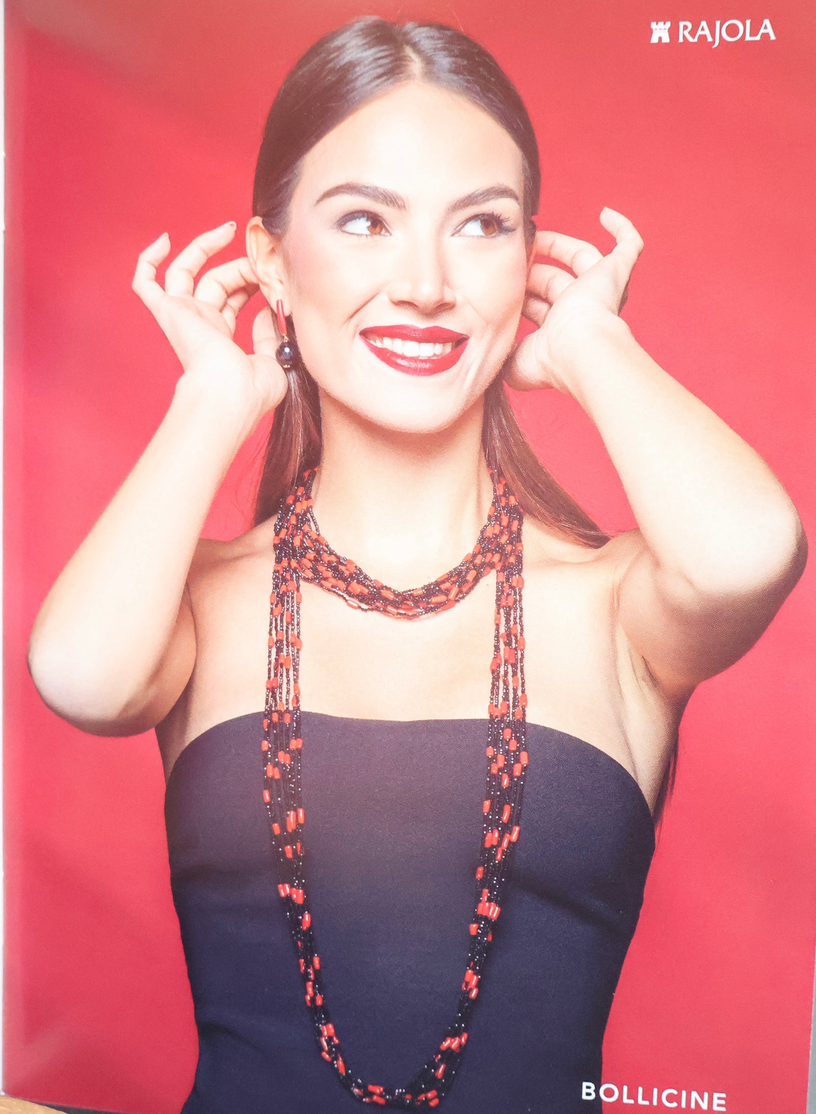 Rajola Coliana Coral red onyx gold Necklace