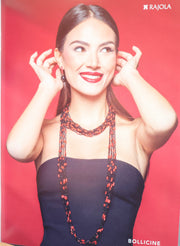 Rajola Coliana Coral red onyx gold Necklace
