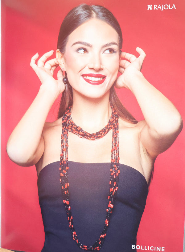 Rajola Coliana Coral red onyx gold Necklace
