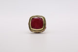 Sterling Silver And Vermeil Ruby Ring