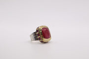 Sterling Silver And Vermeil Ruby Ring