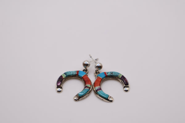 Multi-stone inlaid Naja earrings