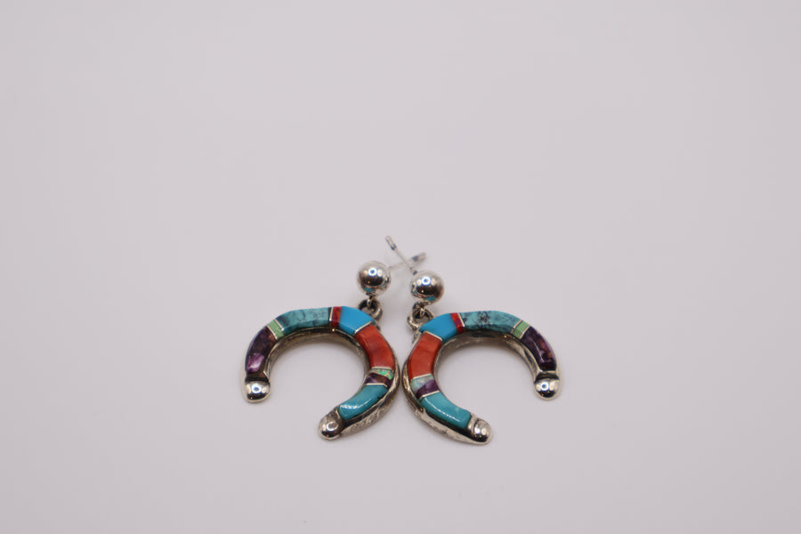 Multi-stone inlaid Naja earrings