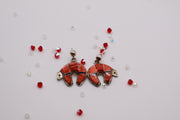Spiney Oyster inlaid bear Earrings