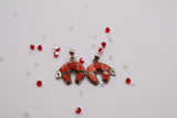 Spiney Oyster inlaid bear Earrings