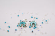 Turquoise inlaid bear Earrings