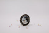 White black Buffalo adjustable size Ring