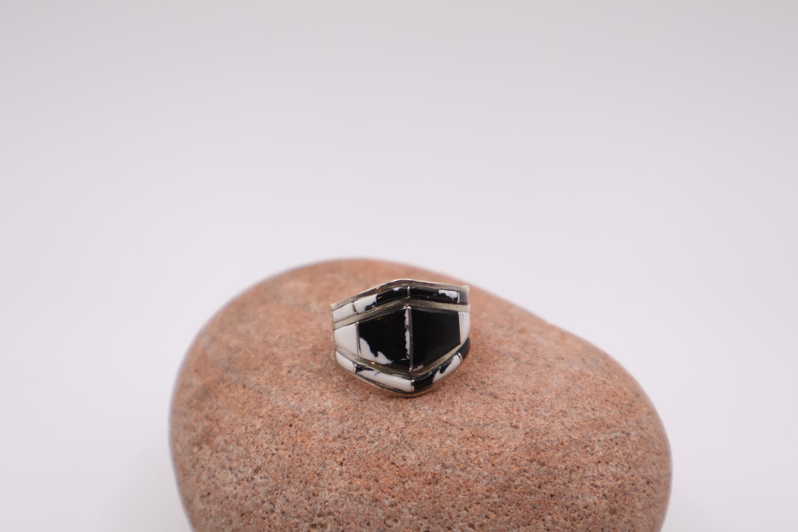 White Black Buffalo Ring