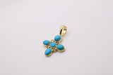 Turquoise white Topaz Pendant