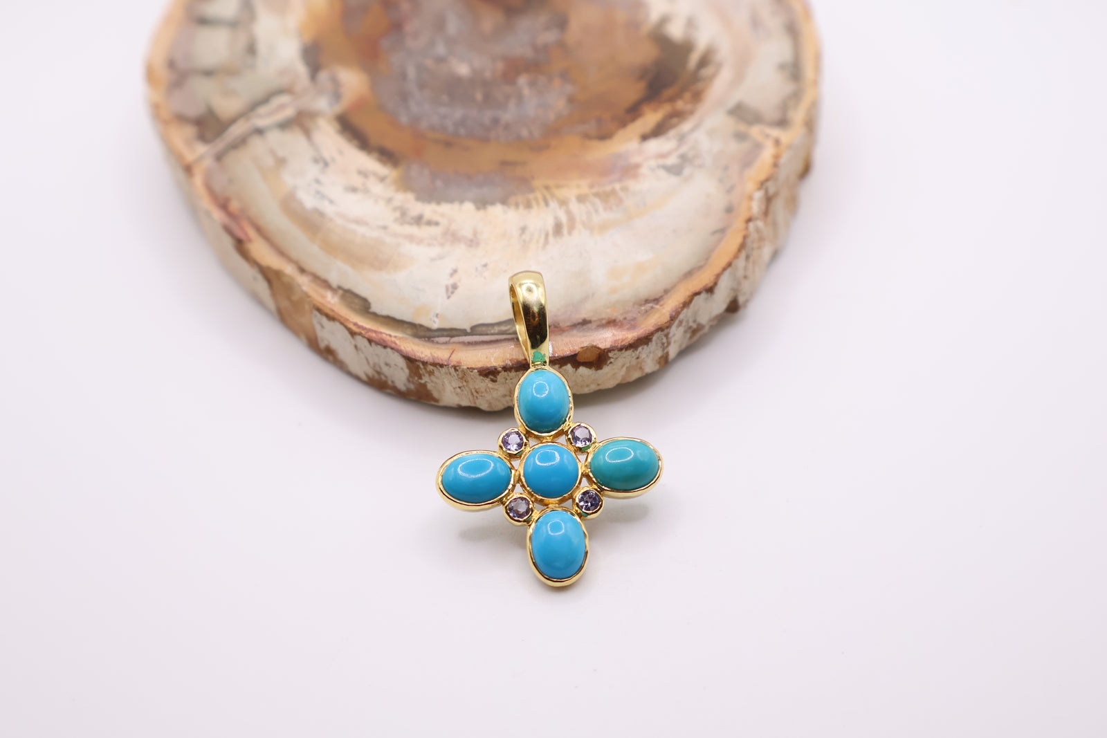 Turquoise white Topaz Pendant