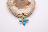 Turquoise white Topaz Pendant