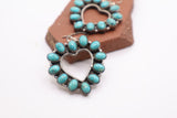 Sterling Silver Kingman Turquoise Heart Earrings
