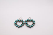 Sterling Silver Kingman Turquoise Heart Earrings