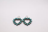 Sterling Silver Kingman Turquoise Heart Earrings