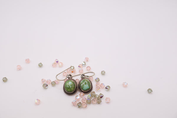 Sonoran Gold Squash Blossom Turquoise Earrings