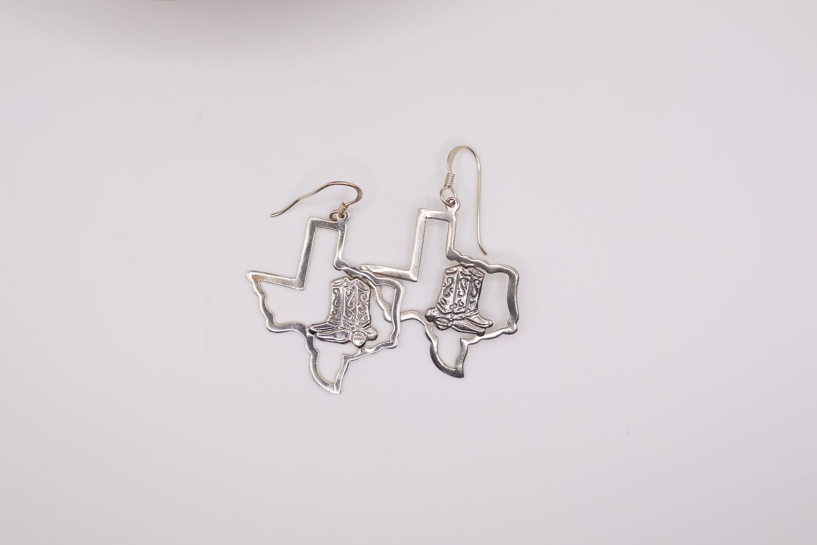 Sterling silver cowboy boots earrings