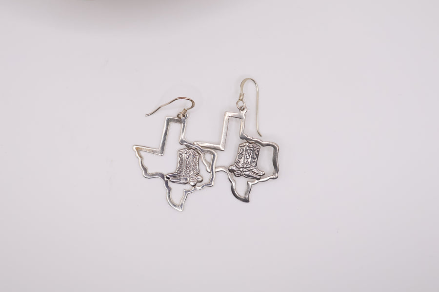 Sterling silver cowboy boots earrings