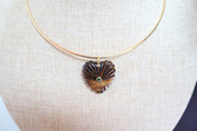 16k Gold filled over brass Malene Tiger's Eye Heart Bail Charm