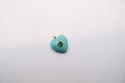 Amazonite heart-shaped gemstone pendant