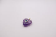 natural amethyst heart-shaped gemstone pendant