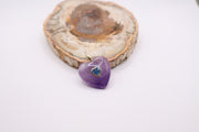 natural amethyst heart-shaped gemstone pendant