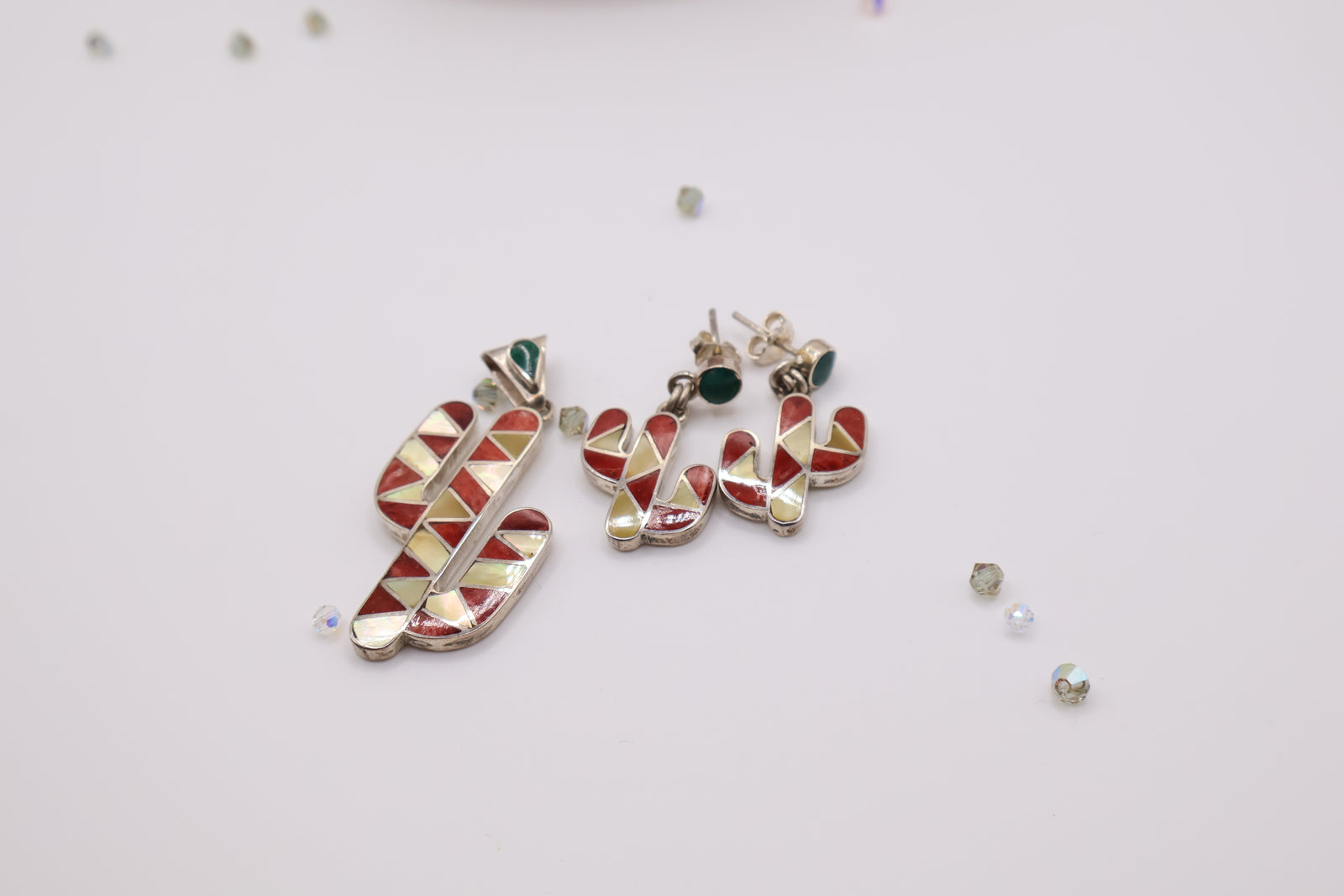 .950 Silver Set Earrings and pendant